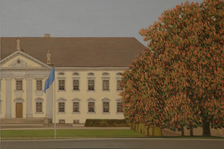 Hans-Joachim Billib: Schloß Bellevue, 2008, Öl auf Leinwand, 70 x 90 cm