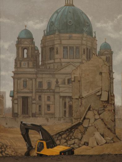 Hans-Joachim Billib: Abriss, 2008, Öl auf Leinwand, 80 x 60 cm