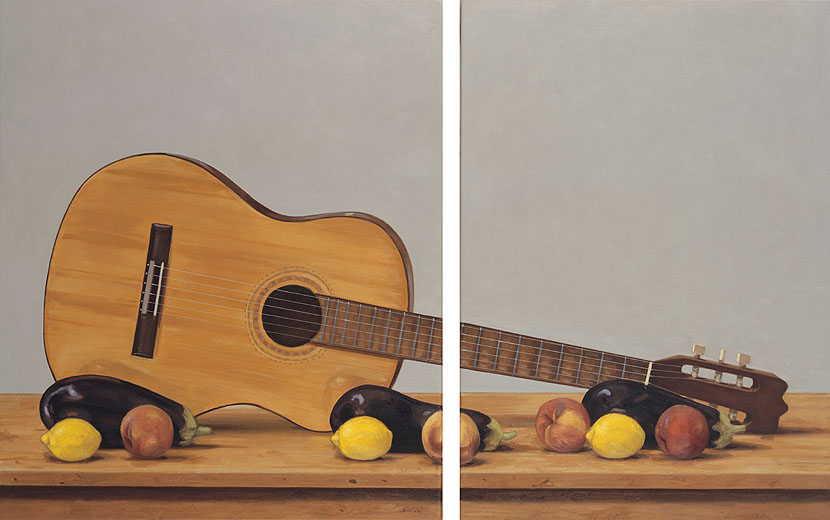 Hans-Joachim Billib: Das ist Musik in meinen Augen, 2011, Öl auf Leinwand, 60 x 70 & 50 x 70 cm