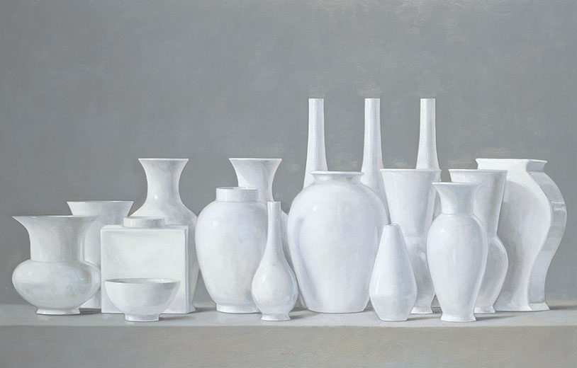 Hans-Joachim Billib: Porzellan, 2011, Öl auf Leinwand, 70 x 110 cm