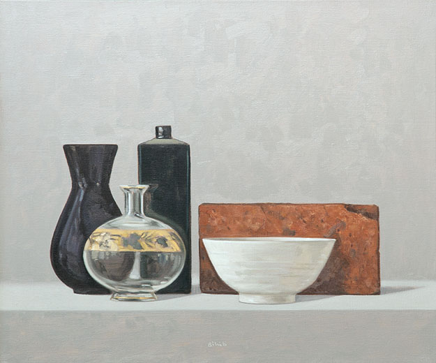 Hans-Joachim Billib: Stilleben, 2010, Öl auf Leinwand, 50 x 60 cm